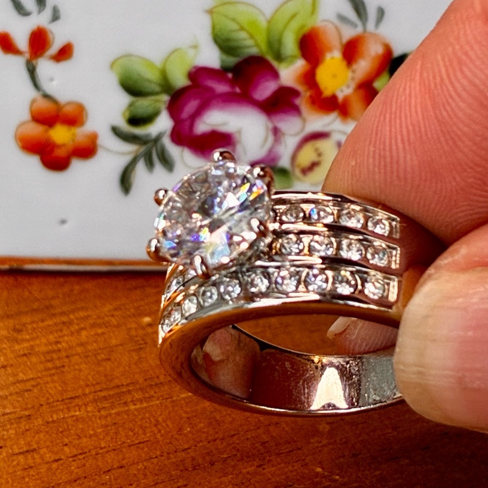 Charter Club Silver Crystal Ring